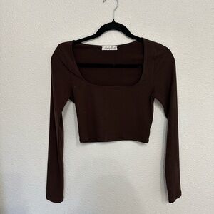 Emory Park Chocolate Brown Crop Top